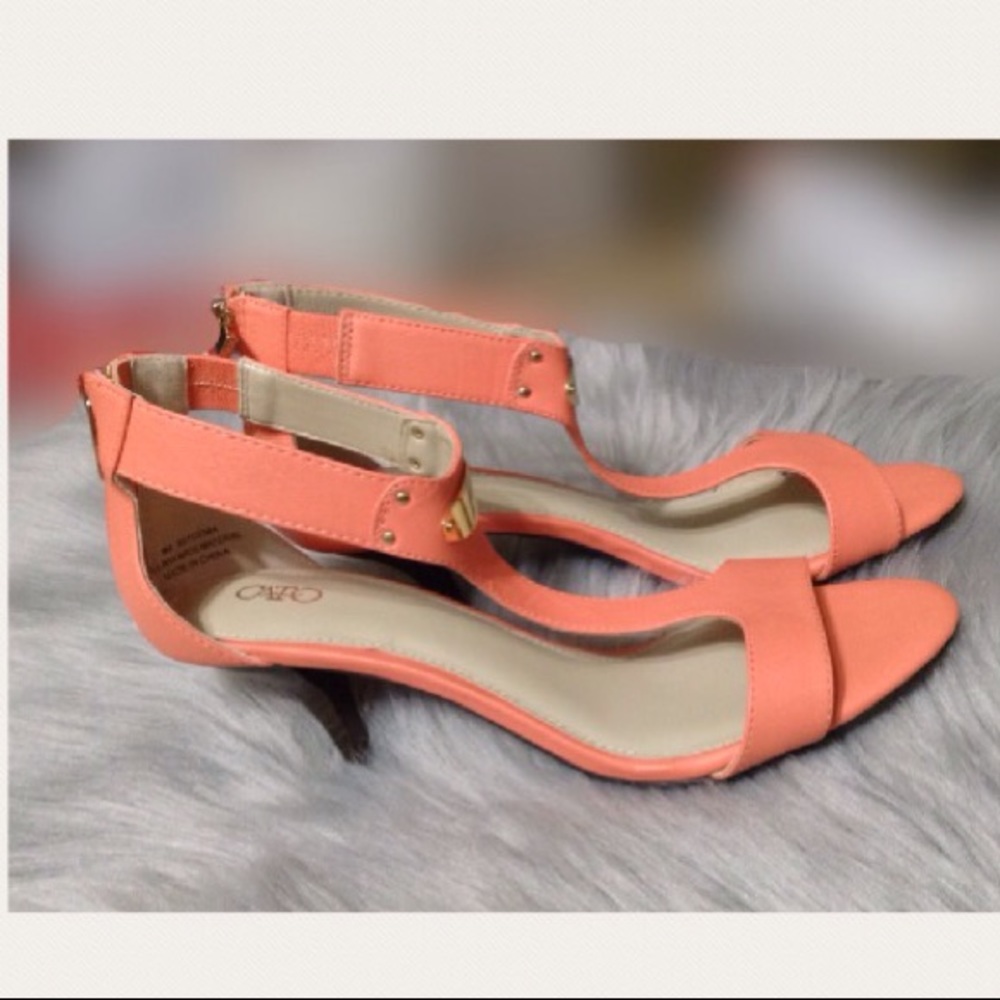 CATO ORANGE LEATHER HEELS